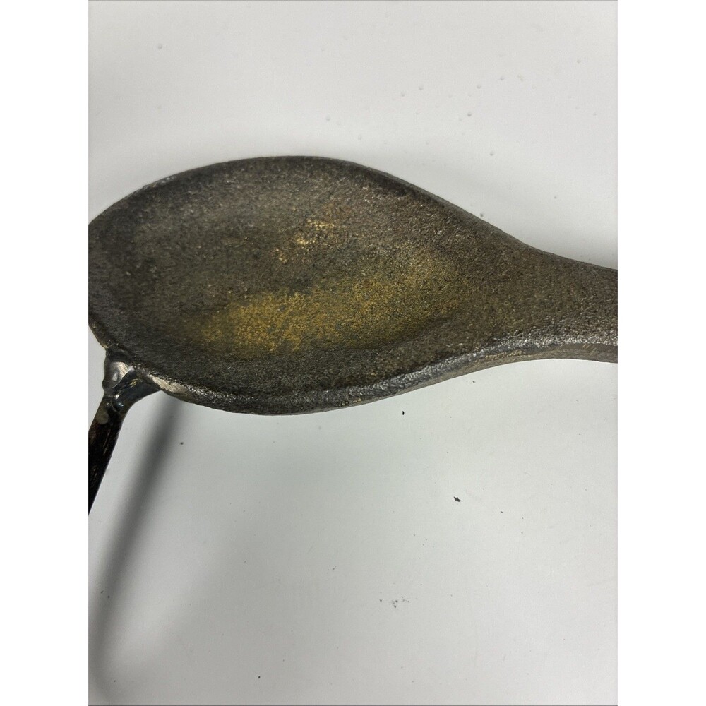 Vintage Rustic Spoon Wall Mounted 2 Hooks Heavy Cast Iron 8” - Picture 3 of 7